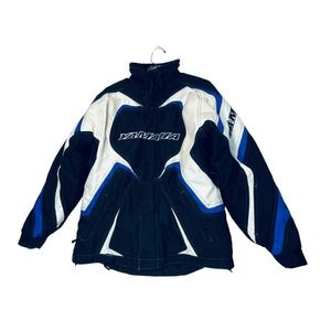 Yamaha Team Jacket Womens Size 8 Black White Insulated Snowmobile Sportswear VTG